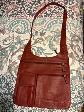 JP Ourse & Cie Red Leather Crossbody Shoulder Bag